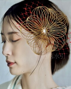 洒落水引髪飾り