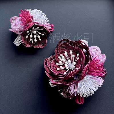 洒落水引髪飾り