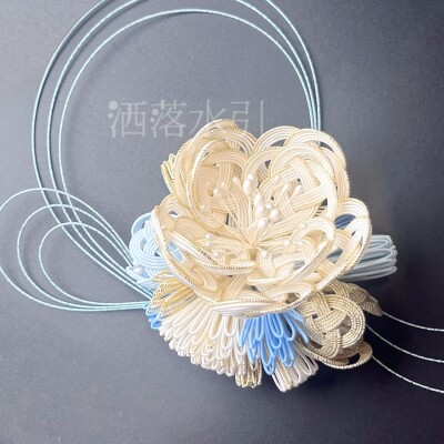 洒落水引髪飾り