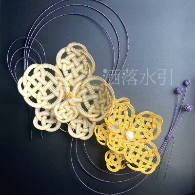 洒落水引髪飾り