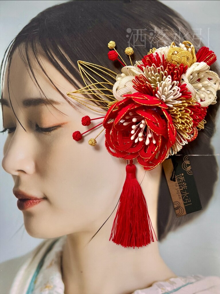 洒落水引　髪飾り